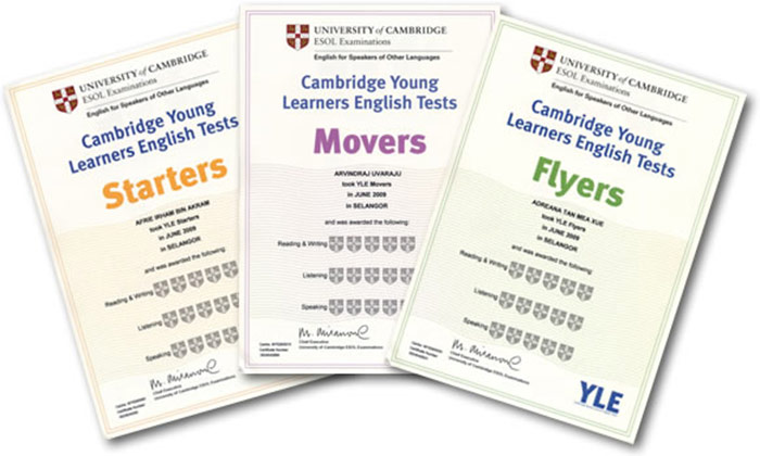 Chứng chỉ Starters, Movers và Flyers