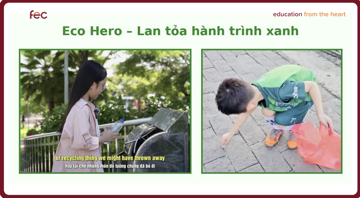 Những thước phim của các bạn nhỏ nhà FEC đang lan toả hành trình xanh đến cộng đồng