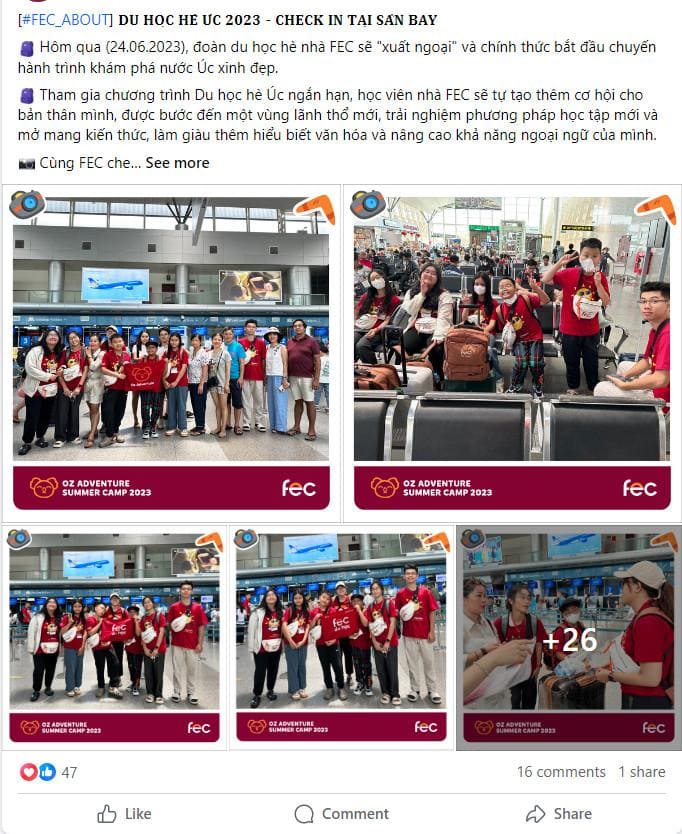 Luôn cập nhật tình hình học viên thường xuyên trên fanpage